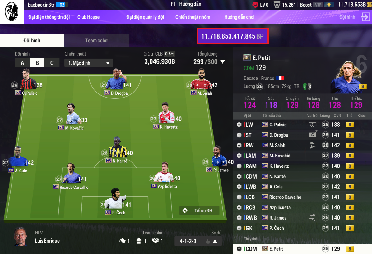 CHELSEA FULL MÙA C U - 3,046 TRIỆU + 11K BP TƯƠI
