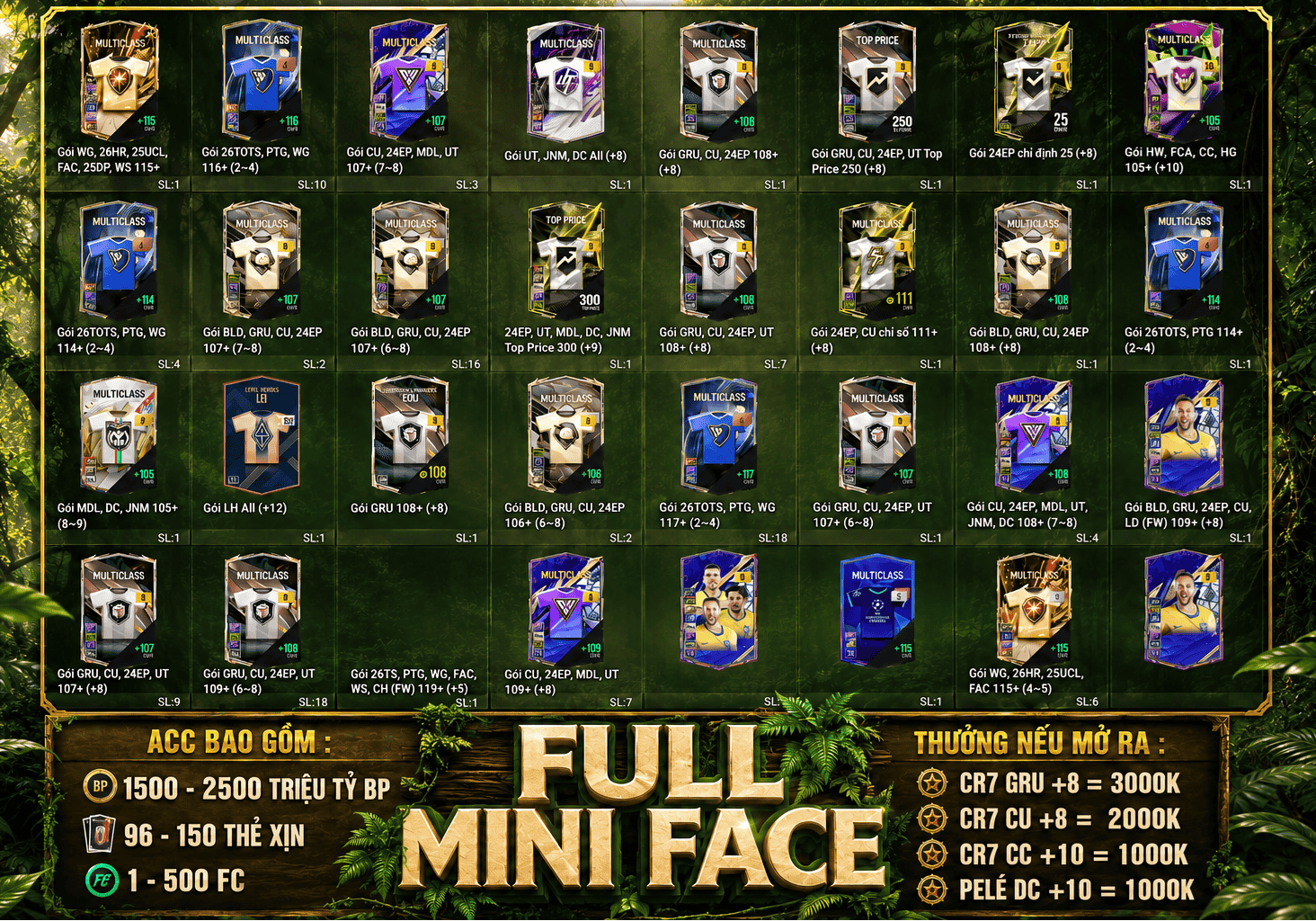 ComBo Săn Thưởng 500 - FULL MINIFACE