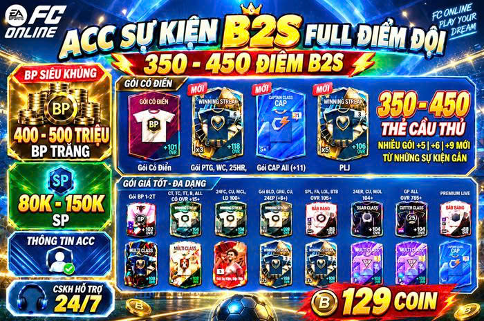 NÂNG CẤP RANK SẮT - COMBO 129
